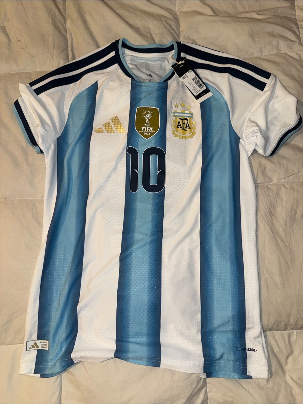 adidas Argentina Home Jersey - White & Sky Blue